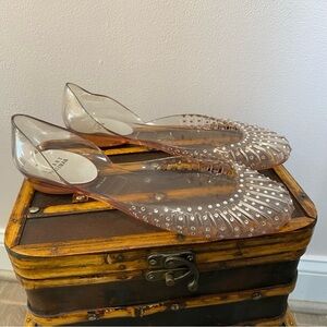 Stuart Weitzman Clear Jelly Flats
